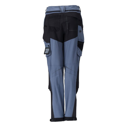 Pantaloni con tasche sulle ginocchia, pantaloni da donna, blu pietra/blu nero