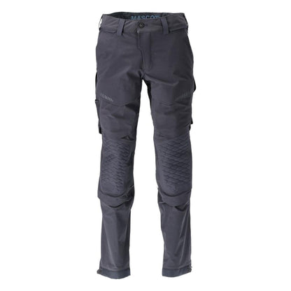 Pantaloni, tasche al ginocchio, elasticizzati, pantaloni leggeri, nero-blu