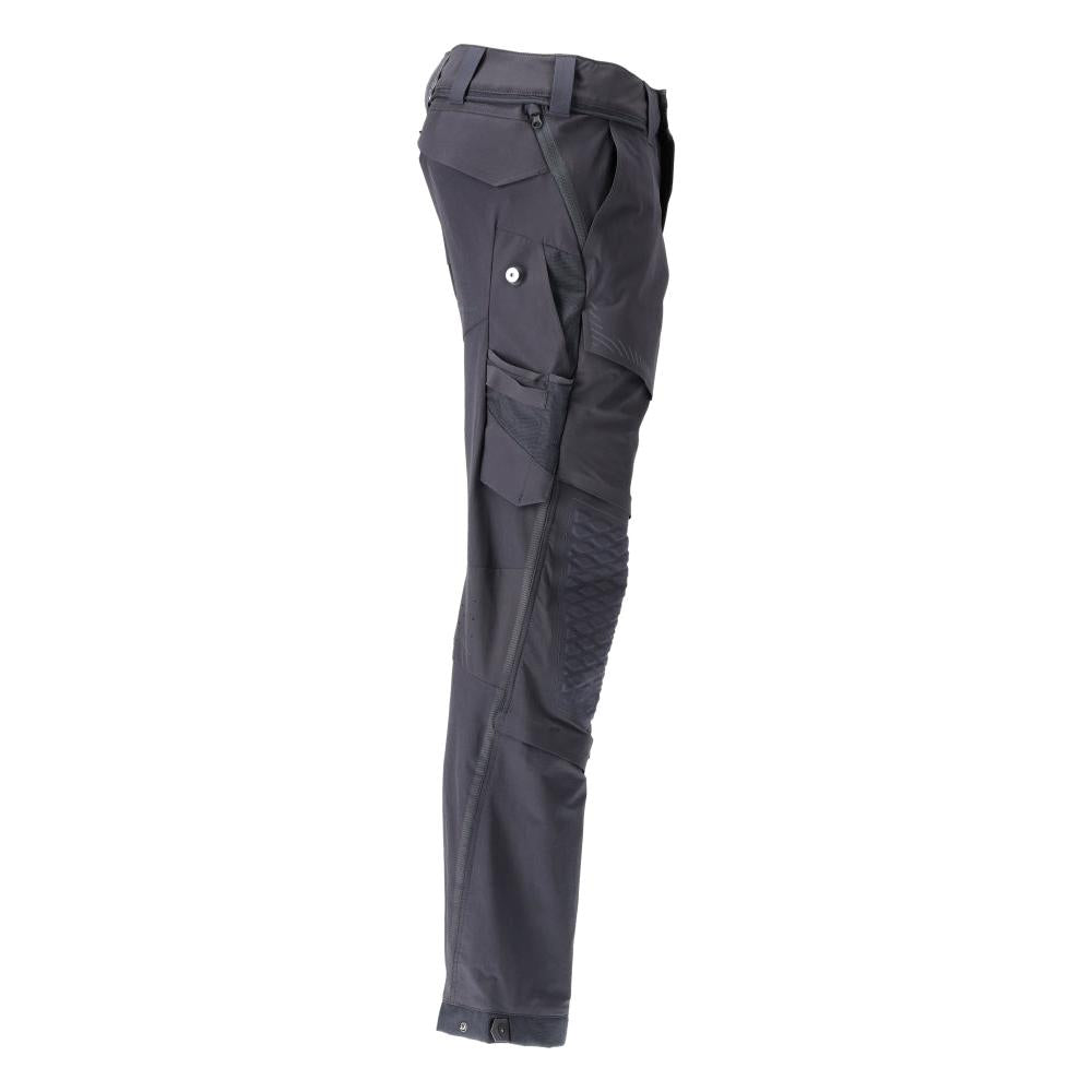 Pantaloni, tasche al ginocchio, elasticizzati, pantaloni leggeri, nero-blu