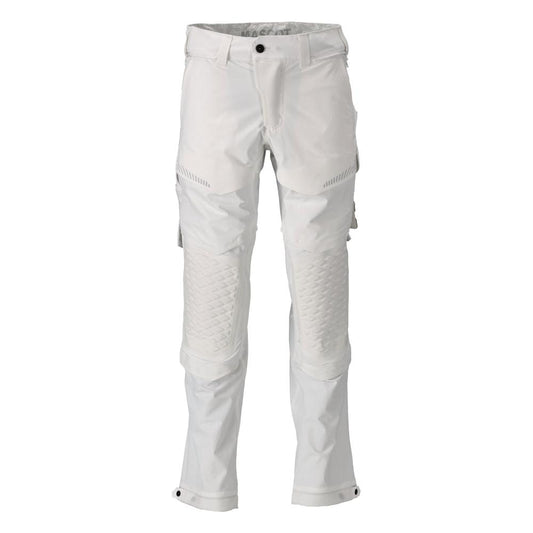 Pantaloni, tasche al ginocchio, elasticizzati, pantaloni leggeri, bianchi