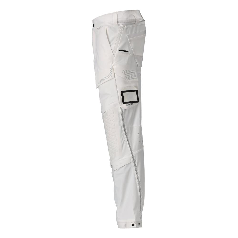 Pantaloni, tasche al ginocchio, elasticizzati, pantaloni leggeri, bianchi