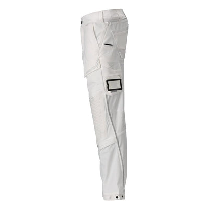 Pantaloni, tasche al ginocchio, elasticizzati, pantaloni leggeri, bianchi