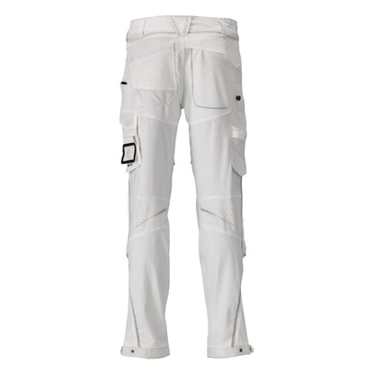 Pantaloni, tasche al ginocchio, elasticizzati, pantaloni leggeri, bianchi