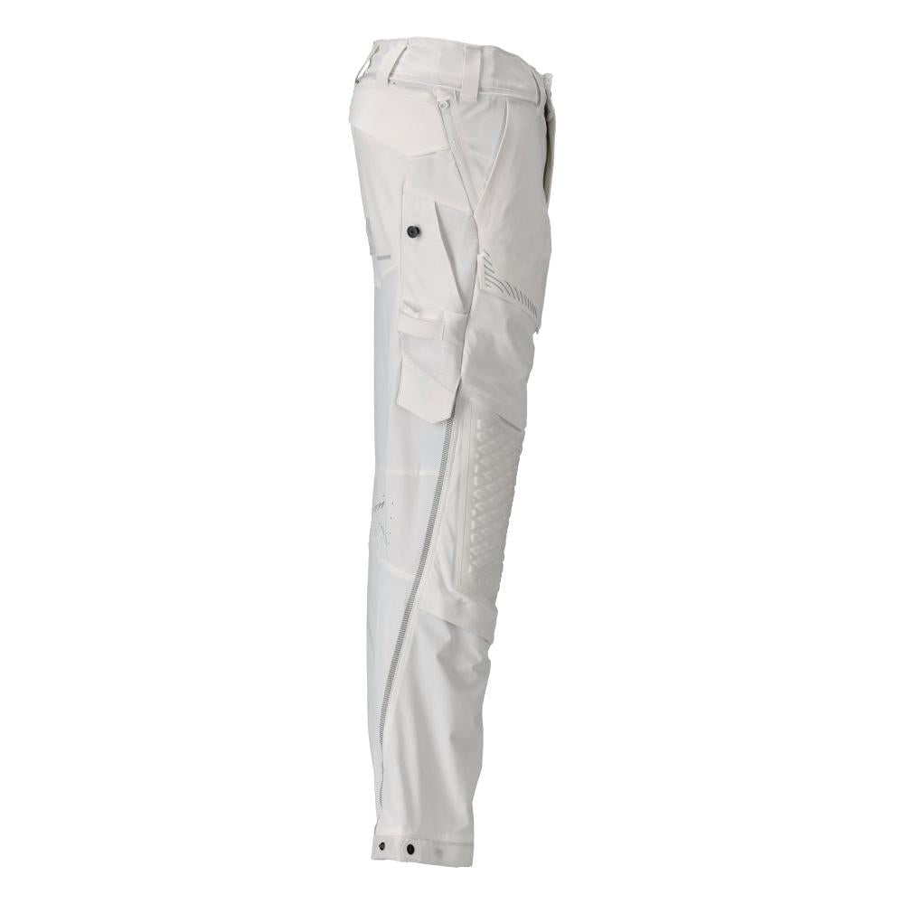 Pantaloni, tasche al ginocchio, elasticizzati, pantaloni leggeri, bianchi