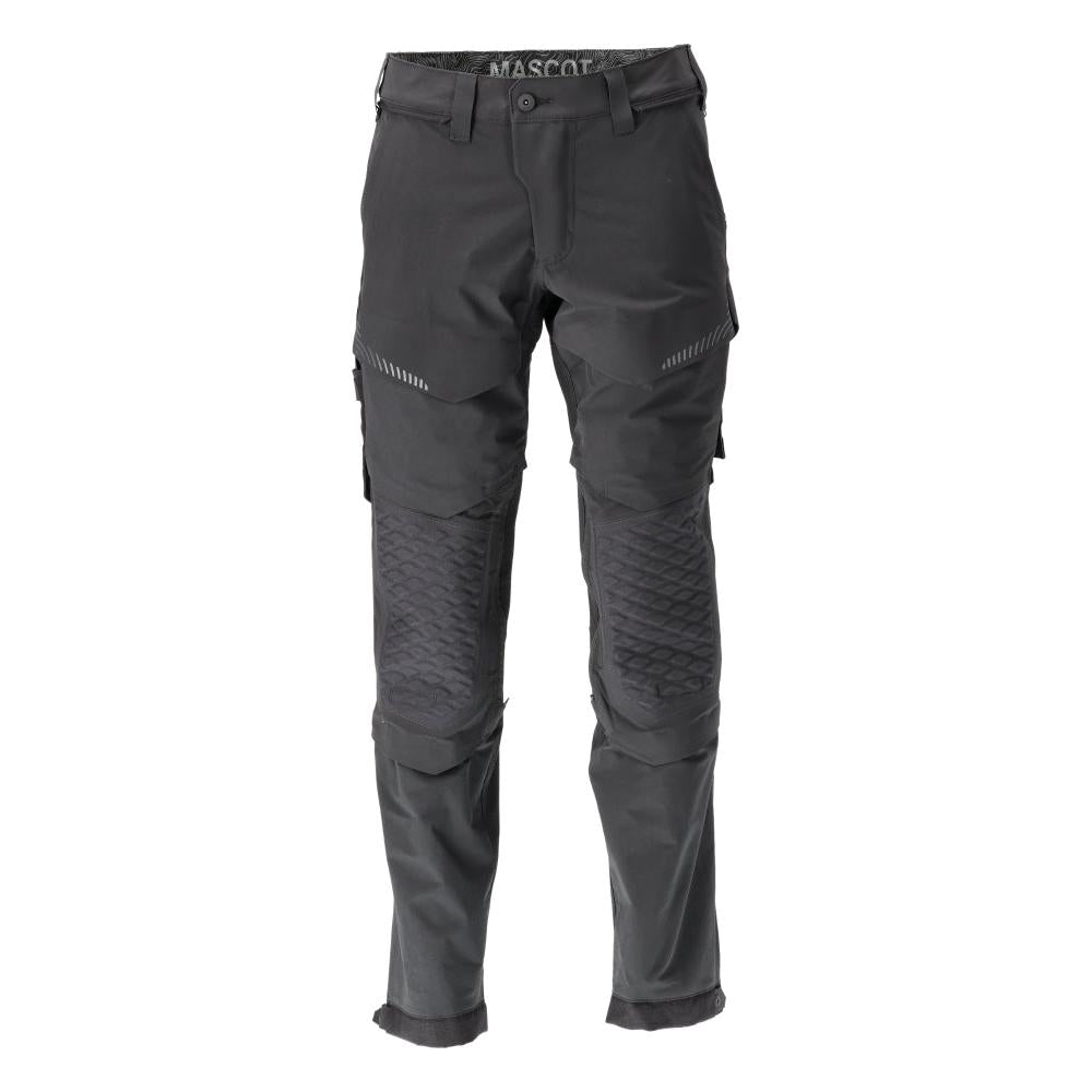 Pantaloni, tasche al ginocchio, elasticizzati, pantaloni leggeri, neri