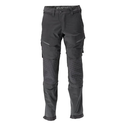 Pantaloni, tasche al ginocchio, elasticizzati, pantaloni leggeri, neri