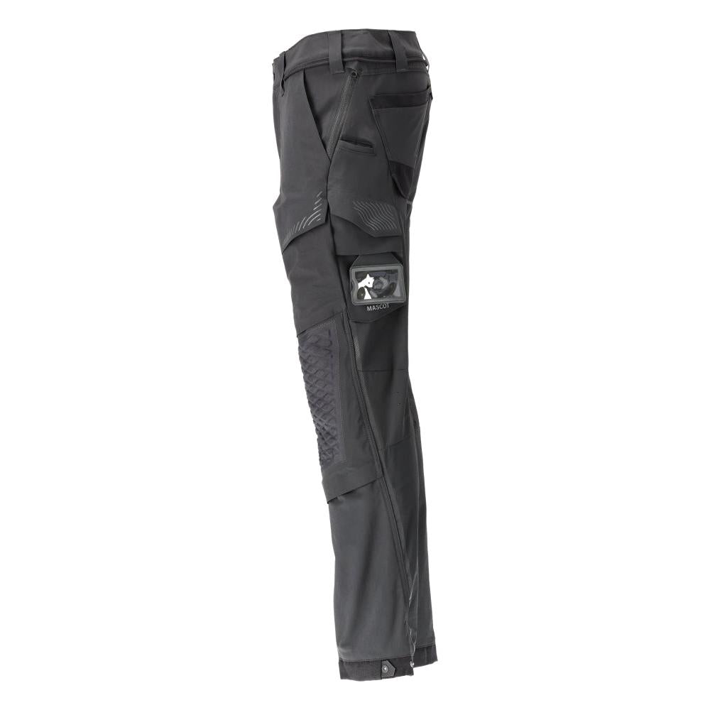 Pantaloni, tasche al ginocchio, elasticizzati, pantaloni leggeri, neri