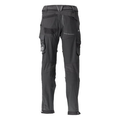 Pantaloni, tasche al ginocchio, elasticizzati, pantaloni leggeri, neri