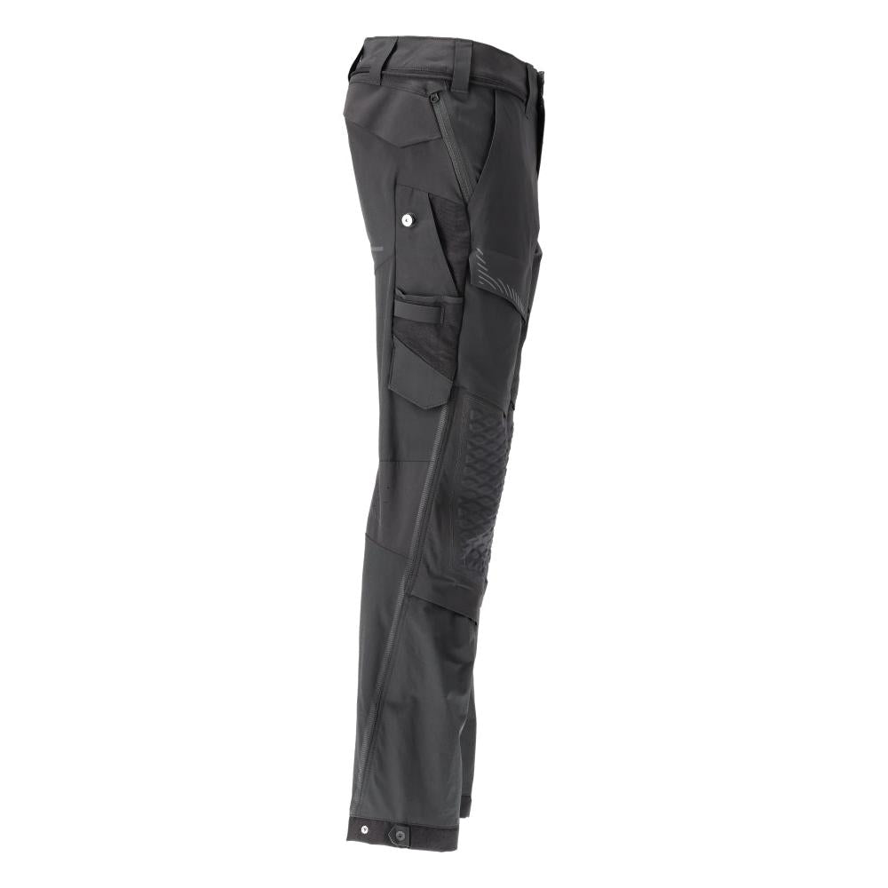 Pantaloni, tasche al ginocchio, elasticizzati, pantaloni leggeri, neri