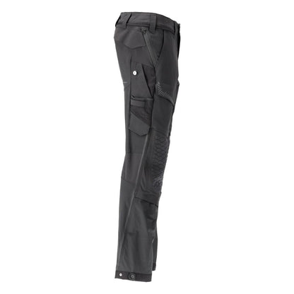 Pantaloni, tasche al ginocchio, elasticizzati, pantaloni leggeri, neri