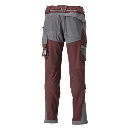 Pantaloni tasche al ginocchio, elasticizzati, pantaloni leggeri, bordeaux/grigio antracite