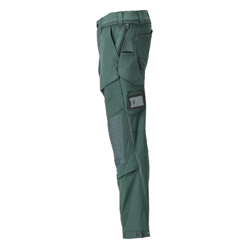Pantaloni, tasche al ginocchio, elasticizzati, pantaloni leggeri, verde bosco