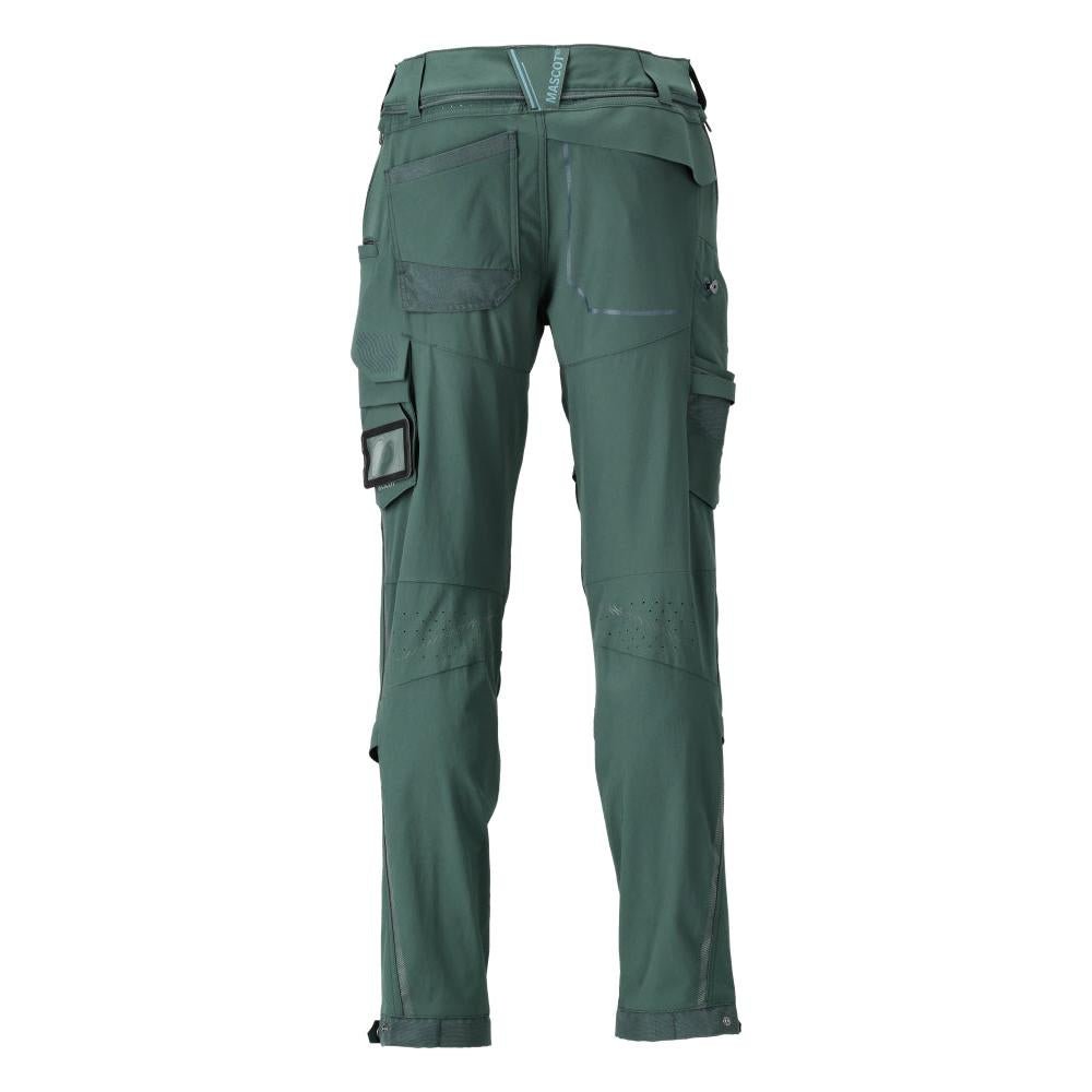 Pantaloni, tasche al ginocchio, elasticizzati, pantaloni leggeri, verde bosco