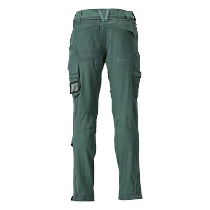 Pantaloni, tasche al ginocchio, elasticizzati, pantaloni leggeri, verde bosco