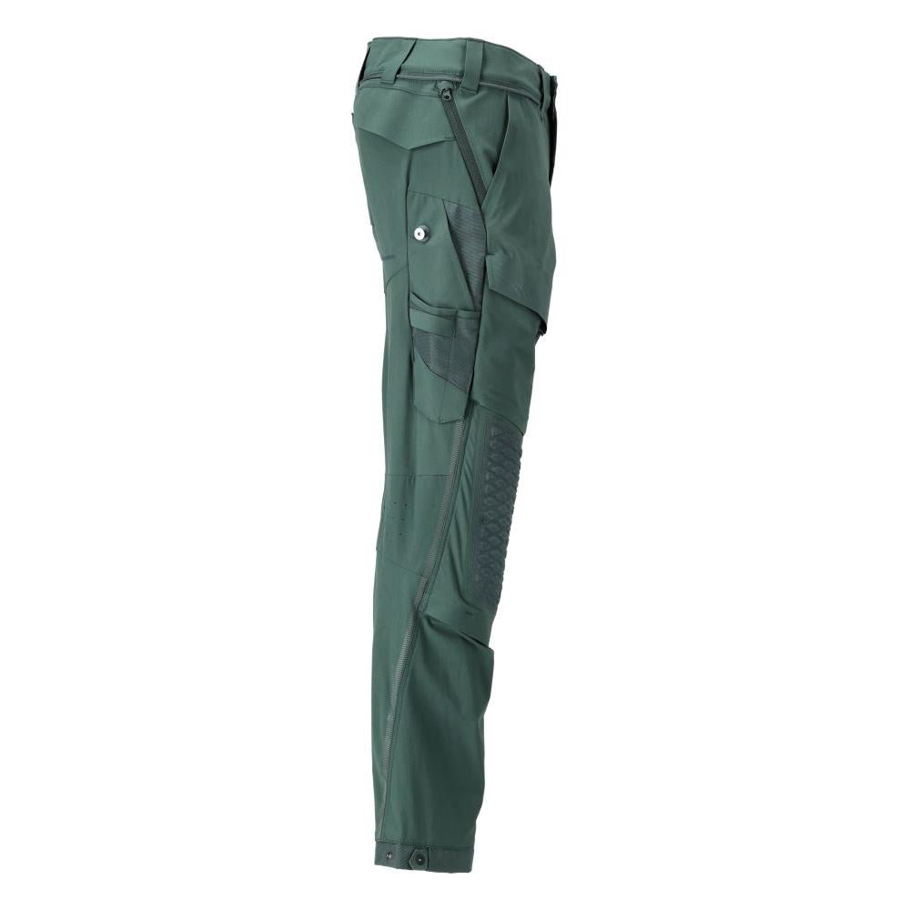 Pantaloni, tasche al ginocchio, elasticizzati, pantaloni leggeri, verde bosco