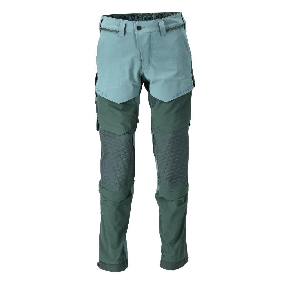 Pantaloni, tasche al ginocchio, elasticizzati, pantaloni leggeri, verde bosco chiaro/verde bosco
