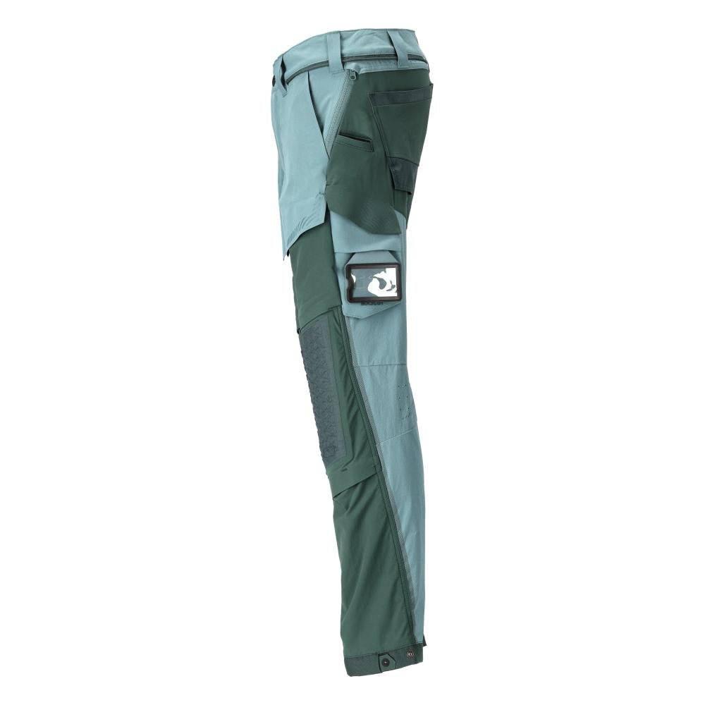 Pantaloni, tasche al ginocchio, elasticizzati, pantaloni leggeri, verde bosco chiaro/verde bosco