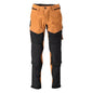 Pantaloni, tasche al ginocchio, elasticizzati, pantaloni leggeri, colore marrone nocciola/nero