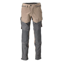Pantaloni, tasche al ginocchio, elasticizzati, pantaloni leggeri, beige sabbia scuro/grigio antracite