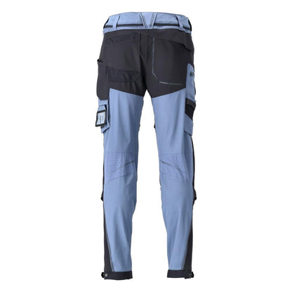 Pantaloni, tasche al ginocchio, elasticizzati, pantaloni leggeri, blu pietra/blu nero