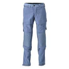 Pantaloni, tasche al ginocchio, elasticizzati, pantaloni leggeri, blu pietra