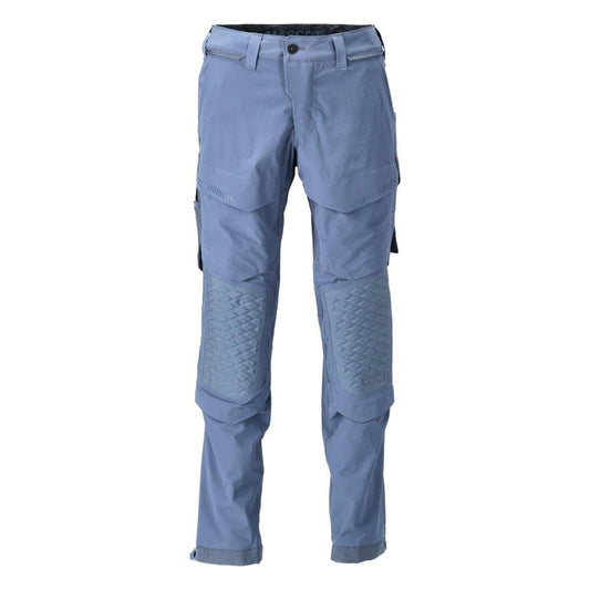 Pantaloni, tasche al ginocchio, elasticizzati, pantaloni leggeri, blu pietra