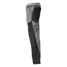 Pantaloni tasche al ginocchio, elasticizzati, pantaloni leggeri, grigio antracite/nero