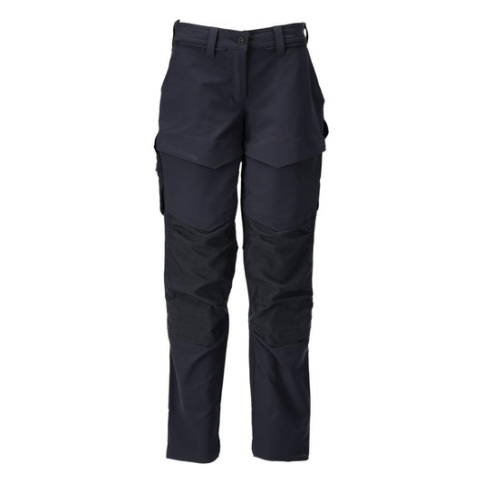 Pantaloni con tasche al ginocchio, pantaloni da donna, nero-blu