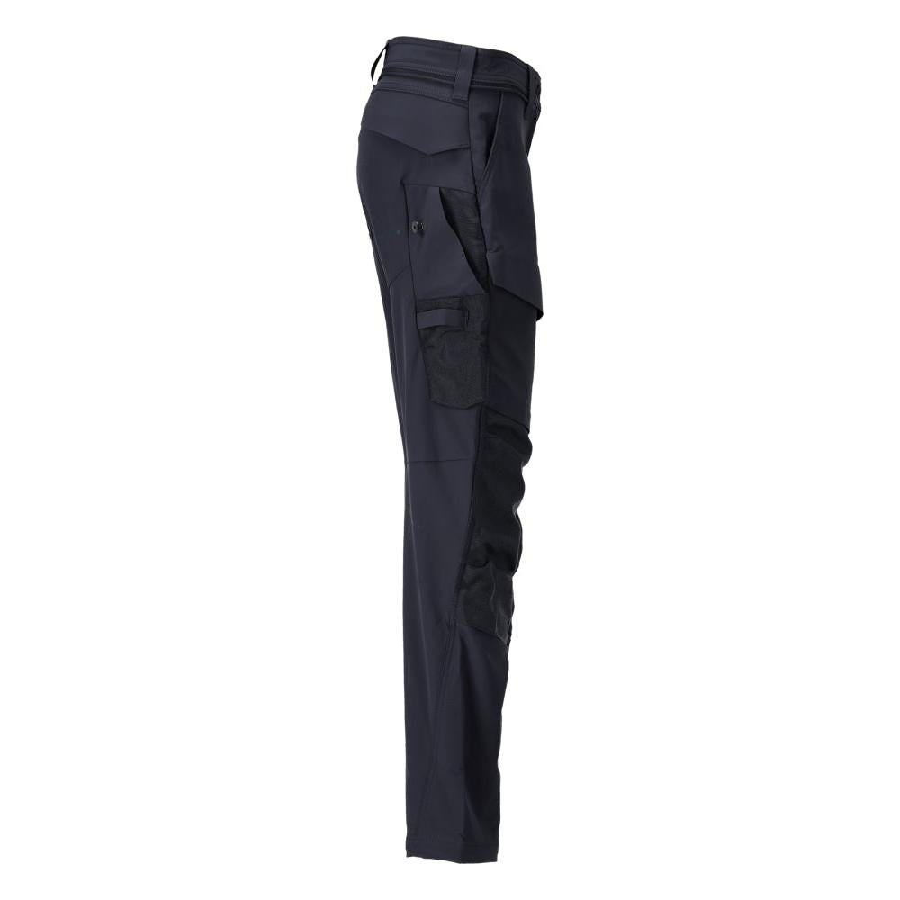 Pantaloni con tasche al ginocchio, pantaloni da donna, nero-blu