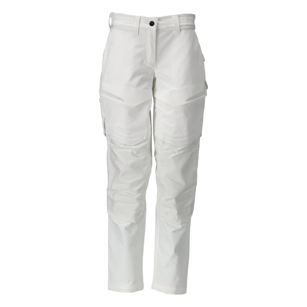 Pantaloni con tasche al ginocchio, pantaloni da donna, bianco
