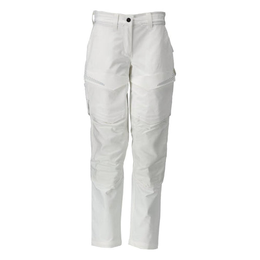 Pantaloni con tasche al ginocchio, pantaloni da donna, bianco