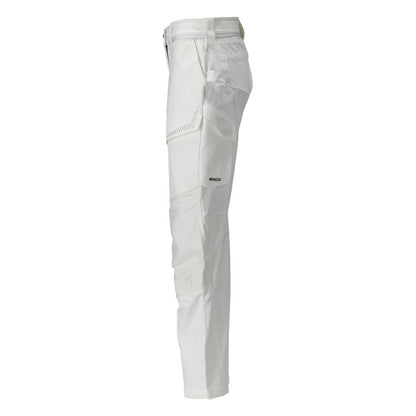 Pantaloni con tasche al ginocchio, pantaloni da donna, bianco