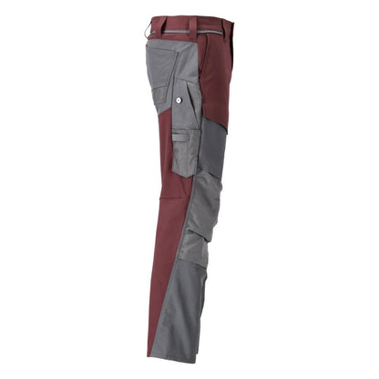 Pantaloni con tasche al ginocchio, pantaloni ULTIMATE STRETCH, bordeaux/grigio antracite