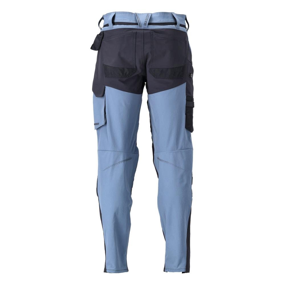Pantaloni con tasche al ginocchio, pantaloni ULTIMATE STRETCH, blu pietra/nero-blu