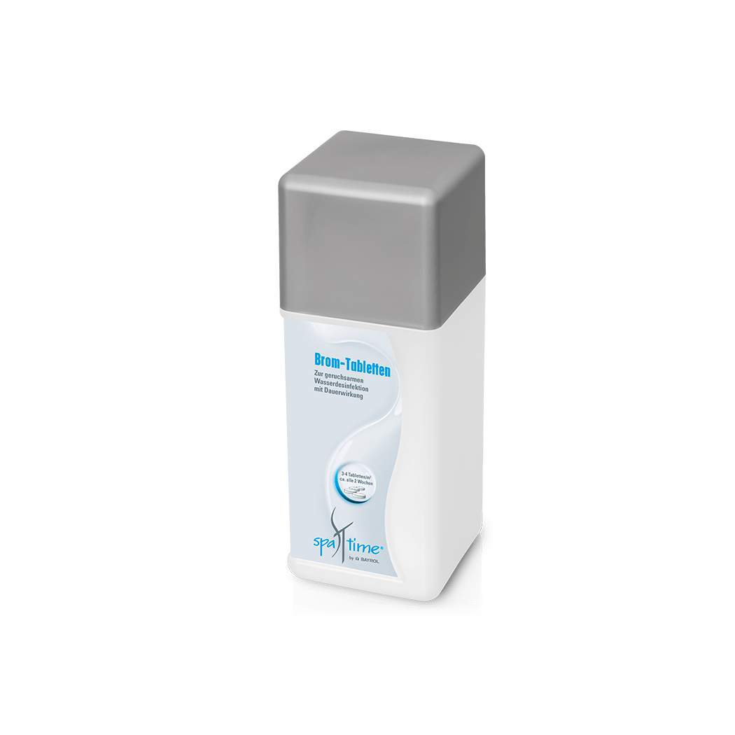 BAYROL SpaTime Compresse di bromo 0,8 kg disinfezione dell'acqua inodore con effetto prolungato | Bottiglia (800 g) 