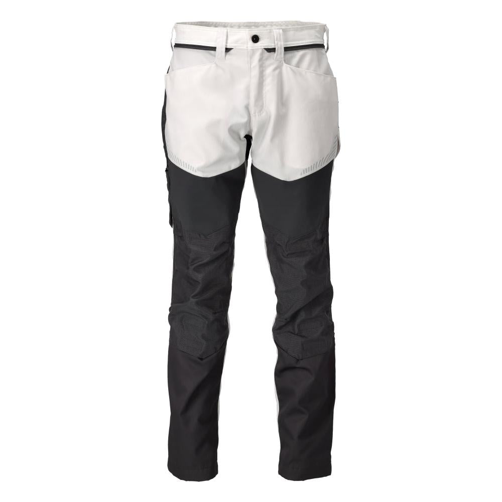 Pantaloni con tasche al ginocchio, colore bianco/grigio antracite