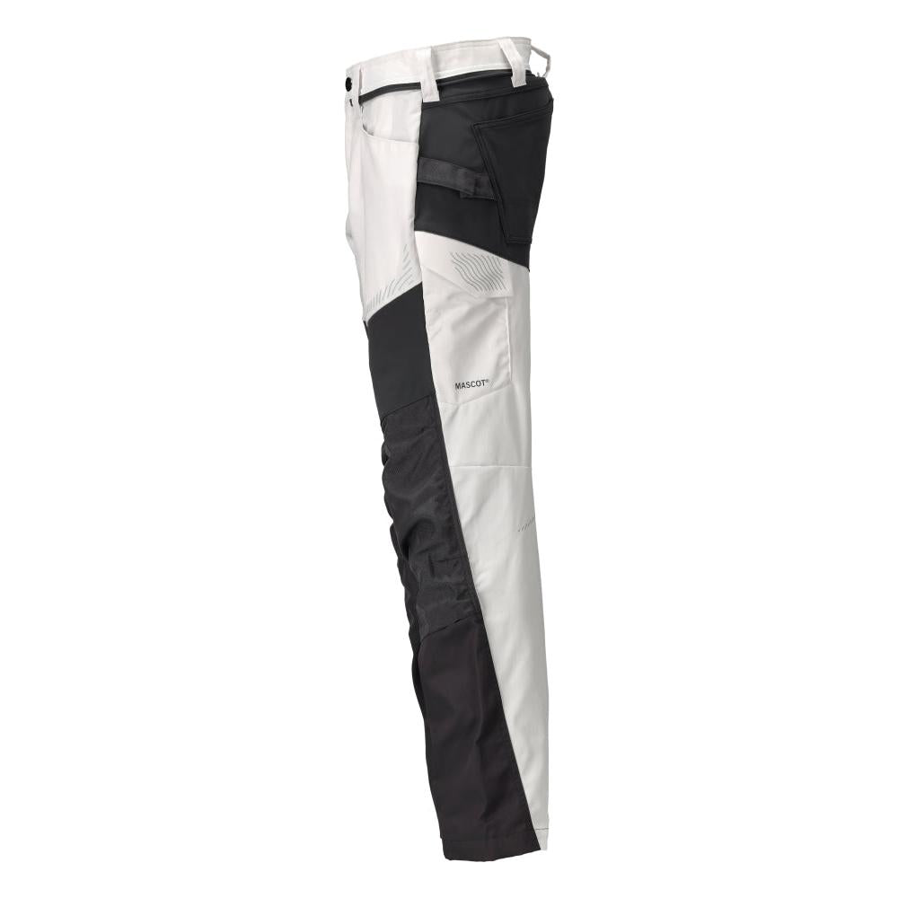 Pantaloni con tasche al ginocchio, colore bianco/grigio antracite