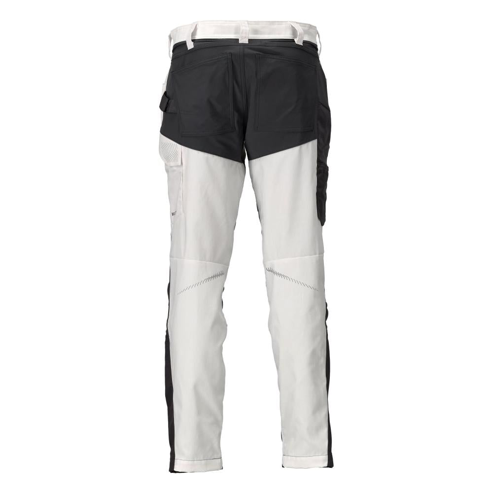 Pantaloni con tasche al ginocchio, colore bianco/grigio antracite