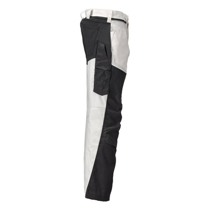 Pantaloni con tasche al ginocchio, colore bianco/grigio antracite