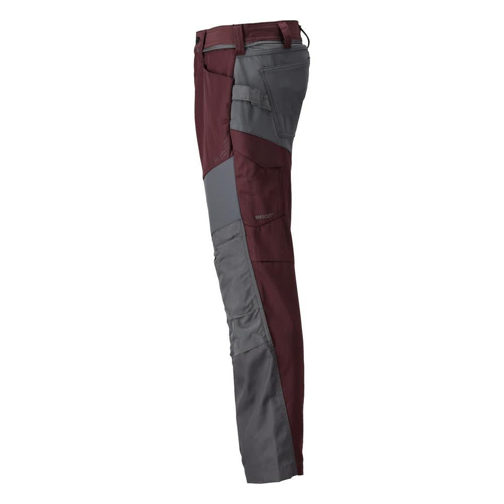 Pantaloni con tasche al ginocchio, colore bordeaux/grigio antracite