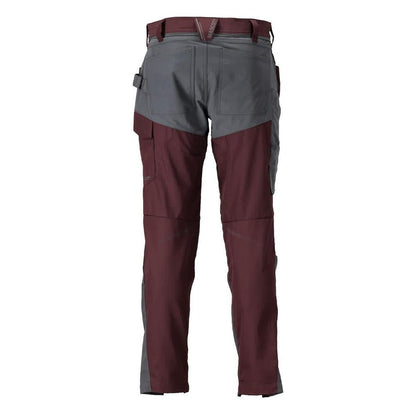 Pantaloni con tasche al ginocchio, colore bordeaux/grigio antracite