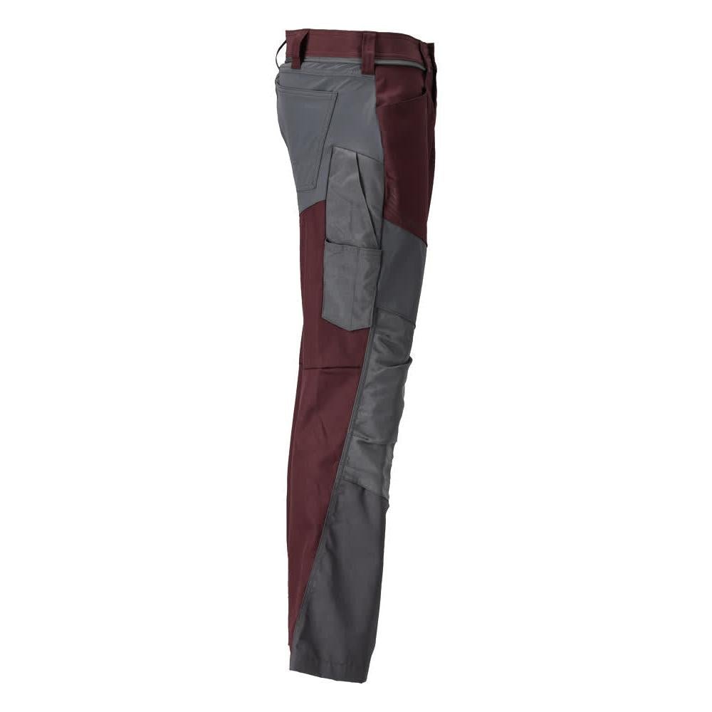 Pantaloni con tasche al ginocchio, colore bordeaux/grigio antracite