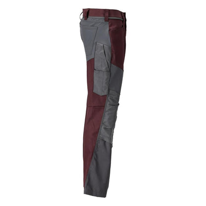 Pantaloni con tasche al ginocchio, colore bordeaux/grigio antracite