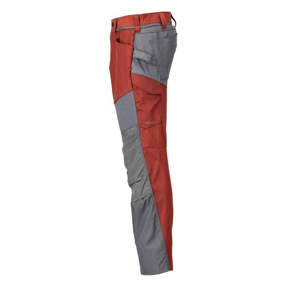 Pantaloni con tasche al ginocchio, colore rosso autunno/grigio antracite