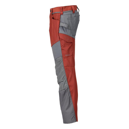 Pantaloni con tasche al ginocchio, colore rosso autunno/grigio antracite