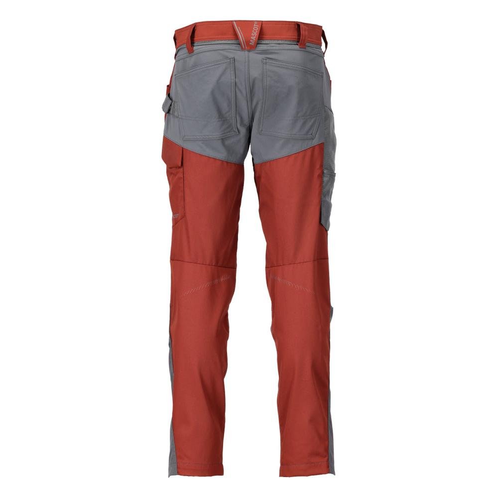 Pantaloni con tasche al ginocchio, colore rosso autunno/grigio antracite