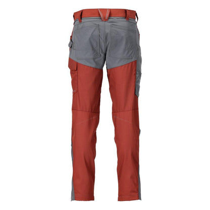Pantaloni con tasche al ginocchio, colore rosso autunno/grigio antracite