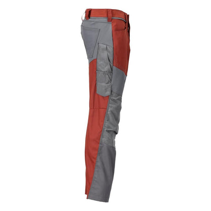 Pantaloni con tasche al ginocchio, colore rosso autunno/grigio antracite