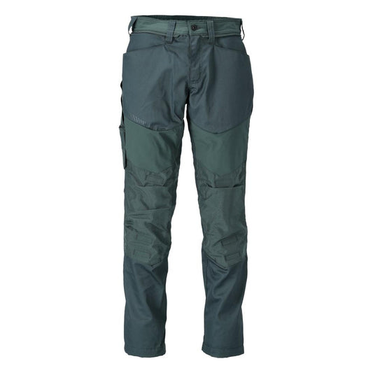 Pantaloni con tasche al ginocchio, colore verde bosco