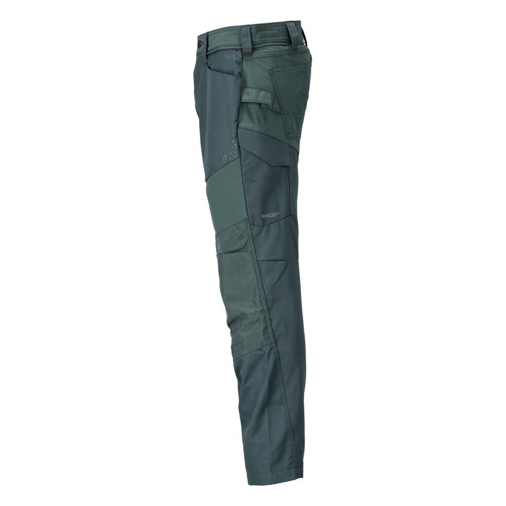 Pantaloni con tasche al ginocchio, colore verde bosco